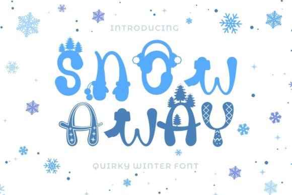 Snow Away Font: Quirky Winter Display Typeface for Crafts
